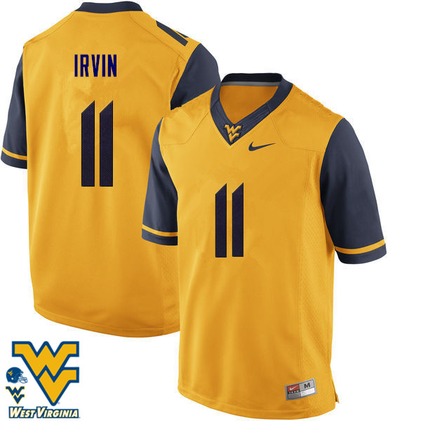 Men #11 Bruce Irvin West Virginia Mountaineers College Football Jerseys-Gold - Click Image to Close